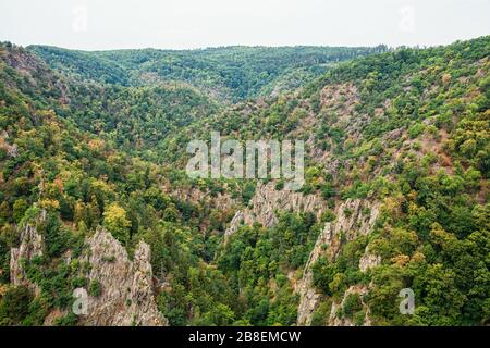 La Rosstrappe à Thale dans les montagnes Harz Banque D'Images