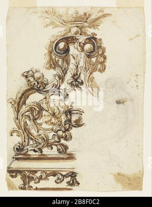 Giovanni Battista Foggini - Design pour une ornement de bronze Gilt Banque D'Images