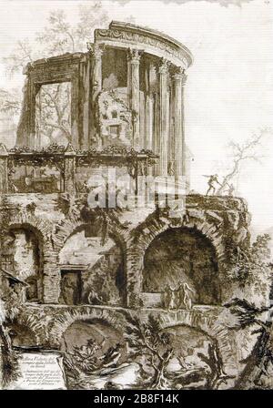 Giovanni Battista Piranesi - Altra veduta del Tempio della Sibilla à Tivolli. Banque D'Images