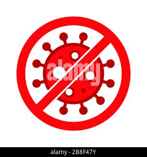 Wuhan Corona virus, Covid-19, nCOV, MERS-COV Novel Coronavirus Stop, Block, Anti Stamp. Vecteur rouge 2019-2020. Avertissement, symbole de protection. Code 19 Illustration de Vecteur