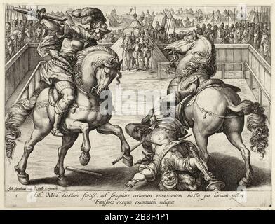 Giovanni de Medici verwikkeld dans een duel. Banque D'Images