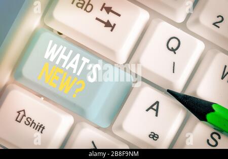 Signe texte indiquant la nouvelle question des chats. Texte de photo d'entreprise lorsque vous demandez à quelqu'un au sujet de ses actions d'événements en direct Banque D'Images