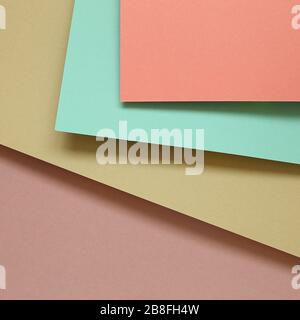 Arrière-plan abstrait en papier couleur rose et vert et beige Banque D'Images