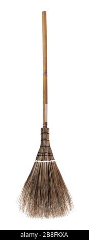 Broomstick de sorcière, broomstick, broomstick de sorcière, broomstick, broomstick, balai de sorcière, broom et palmiers à noix de coco pour la corbeille de recyclage et le jour de nettoyage Banque D'Images