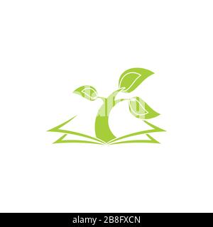 vecteur de symbole de biologie d'arbre de livre Illustration de Vecteur