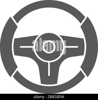 Symbole d'icône vectorielle du volant isolé sur fond blanc Illustration de Vecteur