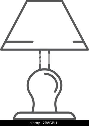 Icône vectorielle de lampe de table isolée sur fond blanc Illustration de Vecteur
