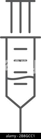 Symbole de vecteur de seringue médicale isolé sur fond blanc Illustration de Vecteur