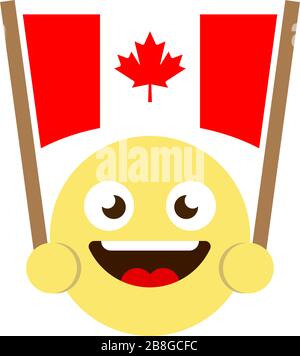 émoticone drapeau du canada icône vectorielle isolée sur fond blanc Illustration de Vecteur
