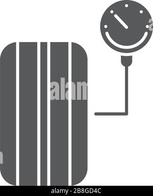 Symbole vectoriel du manomètre des pneus isolé sur fond blanc Illustration de Vecteur