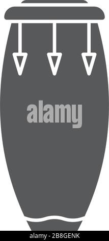 Symbole de vecteur de tambour Conga isolé sur fond blanc Illustration de Vecteur