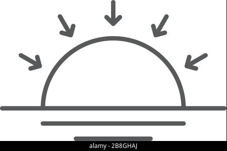 L'icône vecteur simple coucher de soleil. Symboles météorologiques, les prévisions, l'élément de conception isolated on white Illustration de Vecteur