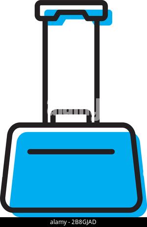 L'icône de la ligne de bagages, bagages, contour vector sign, style linéaire Les pictogrammes isolated on white Illustration de Vecteur