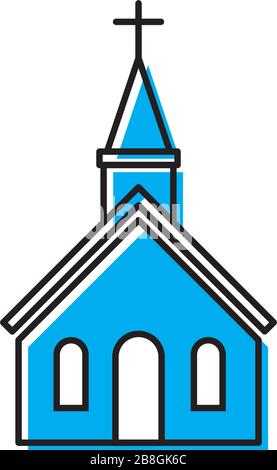 L'icône de l'église sur fond blanc Vector illustration Illustration de Vecteur
