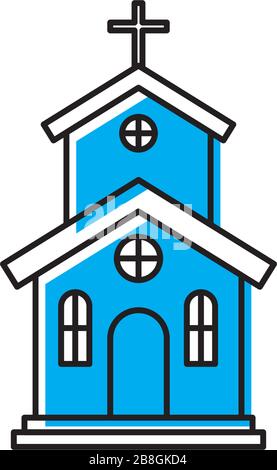 L'icône de l'église sur fond blanc Vector illustration Illustration de Vecteur