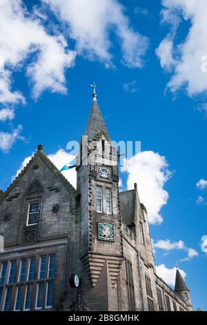 Vue partielle de l'architecture unique des bâtiments de St. Andrews, Écosse, Fife Coast, Royaume-Uni Banque D'Images