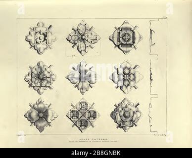 Parures gothiques, sélectionné fom divers bâtiments anciens, à la fois en Angleterre et en Franc, au cours des années 1828, 1829, et 1839 - Agustus Pugin 24. Banque D'Images