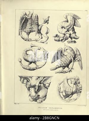Ornements gothiques, sélection de plusieurs bâtiments anciens, en Angleterre et en Franc, au cours des années 1828, 1829, et 1839 - Agustus Pugin 39. Banque D'Images