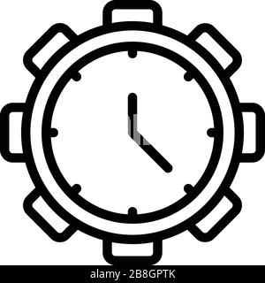 Icône de l'horloge, style de contour Illustration de Vecteur