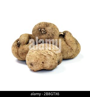 Dioscorea, Mun-NEB (mot thaïlandais), Dioscorea tuck frais, Dioscorea slats racine isolée sur fond blanc, Rubeola fotografie Banque D'Images