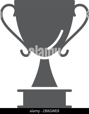 Icône vectorielle de coupe de trophée isolée sur fond blanc Illustration de Vecteur