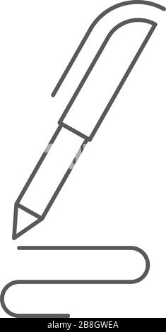 Plume, icône de vecteur d'écriture isolée sur fond blanc Illustration de Vecteur