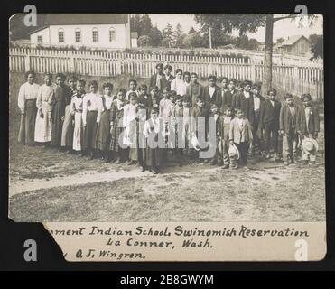 École indienne du gouvernement, réserve de Swinomish, la Conner, Washington. Banque D'Images