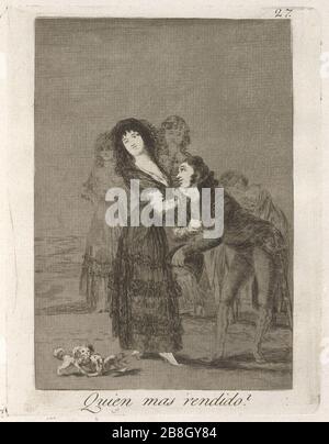 Goya - Quien mas rendido (qui est le plus surmonté). Banque D'Images