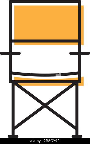 Icône vectorielle de chaise de camping isolée sur fond blanc Illustration de Vecteur
