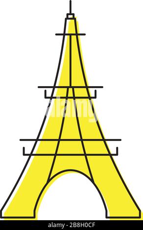 Symbole vectoriel de la Tour Eiffel isolé sur fond blanc Illustration de Vecteur