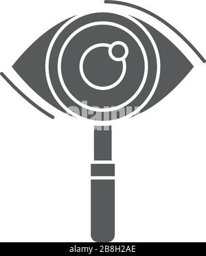 Loupe avec symbole représentant un vecteur d'œil isolé sur fond blanc Illustration de Vecteur