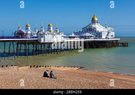 La jetée d''Eastbourne, Eastbourne, East Sussex, Angleterre, Royaume-Uni. Banque D'Images