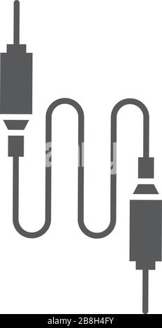 Jack Cable Vector, icône isolée sur fond blanc Illustration de Vecteur