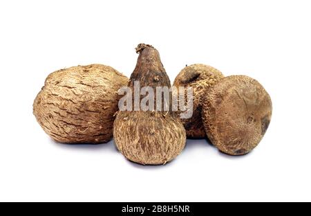 Dioscorea, Mun-NEB (mot thaïlandais), Dioscorea tuck frais, Dioscorea slats racine isolée sur fond blanc, Rubeola fotografie Banque D'Images