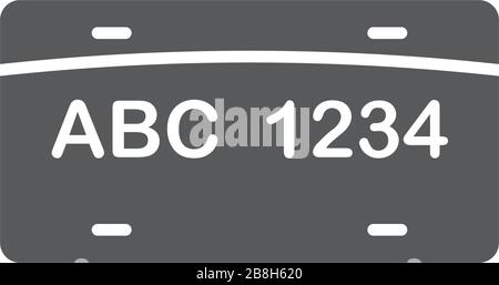 Icône de vecteur de plaque d'immatriculation, isolée sur fond blanc Illustration de Vecteur