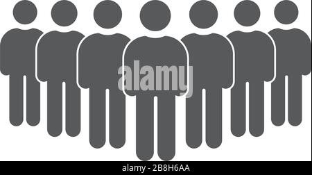 Ensemble d'icônes de personnes. Foule de personnes, isolée sur fond blanc Illustration de Vecteur