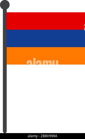 L'Arménie avec l'icône du drapeau pôle vecteur isolé sur fond blanc Illustration de Vecteur