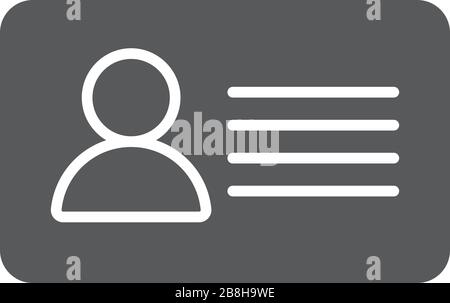 Carte d'identité ou carte d'identité ou d'étiquette de nom, entreprise, illustration design blanc isolé Illustration de Vecteur