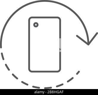 icône de rotation du vecteur de la caméra mobile, isolée sur fond blanc Illustration de Vecteur