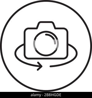 icône de rotation du vecteur de la caméra mobile, isolée sur fond blanc Illustration de Vecteur