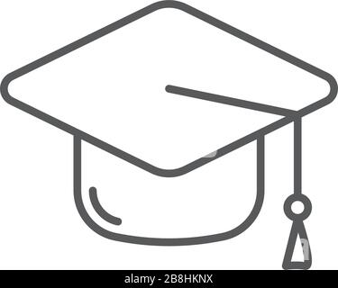 Graduation cap vector icon concept, isolé sur fond blanc Illustration de Vecteur