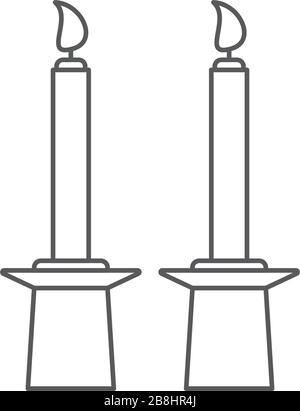 Les bougies Shabbat sont un symbole d'icône vectoriel isolé sur fond blanc Illustration de Vecteur