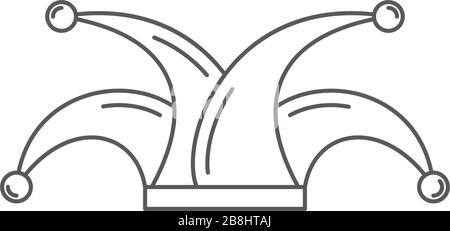 Symbole d'icône vectorielle chapeau Joker isolé sur fond blanc Illustration de Vecteur