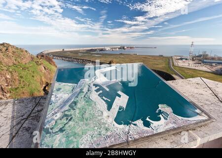 Le cap Torres est un cap situé sur la côte de la mer Cantabrique, plus précisément dans la partie occidentale du conseil de Gijón, (Asturies, Espagne). I Banque D'Images