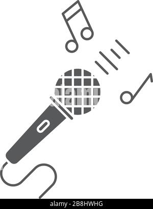 Symbole d'icône vectorielle de microphone Karaoke isolé sur fond blanc Illustration de Vecteur
