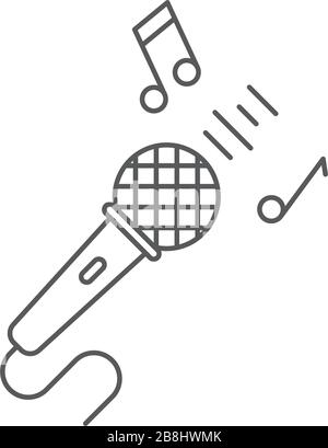 Symbole d'icône vectorielle de microphone Karaoke isolé sur fond blanc Illustration de Vecteur
