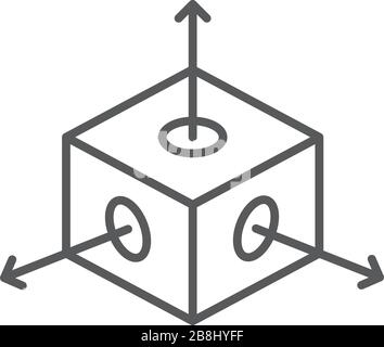 Cube avec flèches symbole vectoriel isolé sur fond blanc Illustration de Vecteur