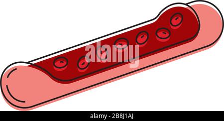 Les cellules sanguines qui traversent le symbole de vecteur veineux sont isolées à des fins médicales sur fond blanc Illustration de Vecteur