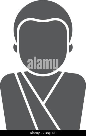 Symbole de vecteur de moine asiatique isolé sur fond blanc Illustration de Vecteur