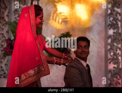 Mariage indien à Sawai Madhopur près du parc national de Ranthambore, au Rajasthan, en Inde Banque D'Images